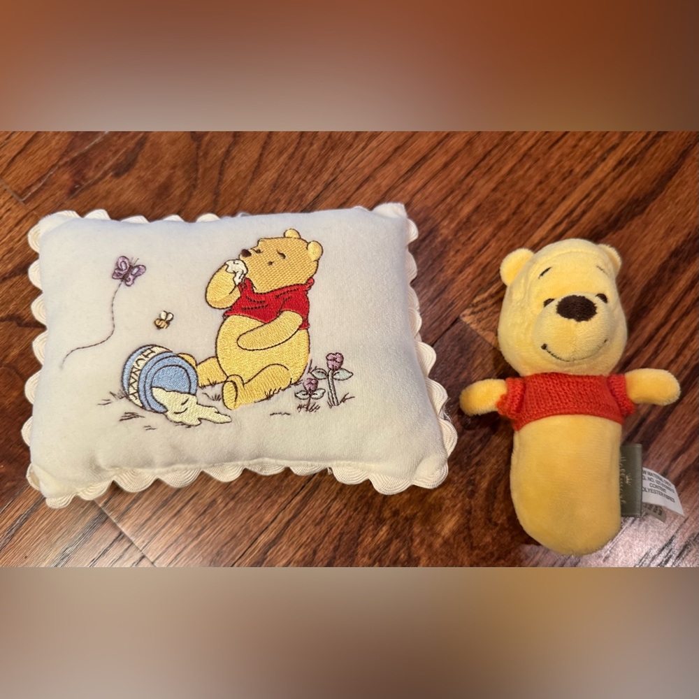 Winnie the Pooh Pillow and Plush Rattler Set
